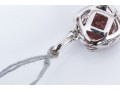 14k White Gold Beautiful Rhodolite Garnet And Diamond Halo And Bale Pendant