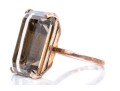 14K Smoky Quartz Set Statement Ring, Size 8.5+