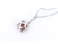 14k White Gold Beautiful Rhodolite Garnet And Diamond Halo And Bale Pendant
