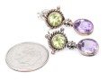 Sterling Amethyst And Peridot Pendant Earrings