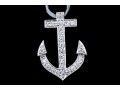 14k White Gold Lovely Diamond Anchor Pendant, App. 0.25 TCW
