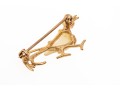 14k Yellow Gold Fun Culture Mabe Pearl And Pink Sapphire Bird Brooch