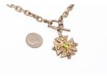 Bold Sterling Cross And Peridot Pendant Necklace