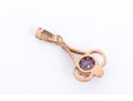 .583 Gold Vintage Open Lavaliere Pendant, Synthetic Blue-purple Sapphire Set