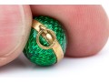18k Yellow Gold Beautiful Green Enamel Guilloche Enamel Easter Egg Pendant