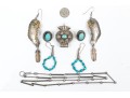 Collection Of Sterling And Turquoise And Howlite Stone Jewelry