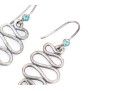 Sterling And 14K Serpentine And Topaz Pendant Earrings