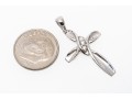18k White Gold Contemporary Diamond Set Cross, App. 0.07 TCW