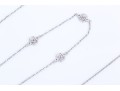 14k White Gold Lovely Opera Length Diamond Set Station Necklace, App. 0.24 TCW
