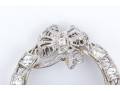 14K White Gold Filigree And Diamond Circle Brooch
