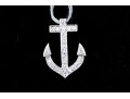 14k White Gold Lovely Diamond Anchor Pendant, App. 0.25 TCW