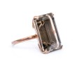 14K Smoky Quartz Set Statement Ring, Size 8.5+
