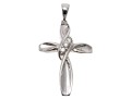 18k White Gold Contemporary Diamond Set Cross, App. 0.07 TCW