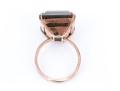 14K Smoky Quartz Set Statement Ring, Size 8.5+
