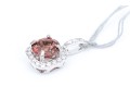 14k White Gold Beautiful Rhodolite Garnet And Diamond Halo And Bale Pendant