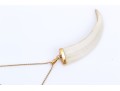 18k Yellow Gold Striking Tooth/horn Pendant, With A Curb Link Yellow Gold Chain