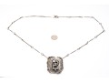 Sterling Brutalist Style Face Pendant Necklace