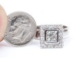 18K Eye-Catching Princess And Brilliant Cut Diamond Ring, Size 7.25