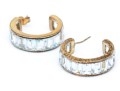 Sterling Silver Channel Set Topaz Hoop Earrings