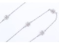 14k White Gold Lovely Opera Length Diamond Set Station Necklace, App. 0.24 TCW