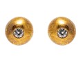 Simple 14K Diamond Set Dome Sstud Earrings