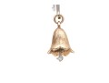 14 Gold Vintage Bell Pendant, Cz Set