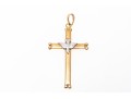 14k Two Tone Lovely Dove Cross