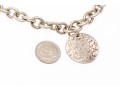 Tiffany And Co. Sterling Silver Address Pendant, On Complementary Chunky Curb Link Chain