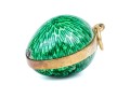 18k Yellow Gold Beautiful Green Enamel Guilloche Enamel Easter Egg Pendant