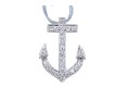 14k White Gold Lovely Diamond Anchor Pendant, App. 0.25 TCW