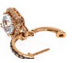 14k Rose Gold Stunning Effy Aquamarine And White Diamond Halo Earrings With Cognac Diamond Tops