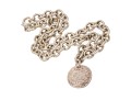 Tiffany And Co. Sterling Silver Address Pendant, On Complementary Chunky Curb Link Chain