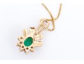 10k Yellow Gold Pretty Emerald, 0.27 CTS, And Diamond Pendant, App. 0.04 TCW, With Chain