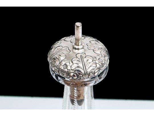 Beautiful Vintage Sterling Silver Topped Cut Crystal 8