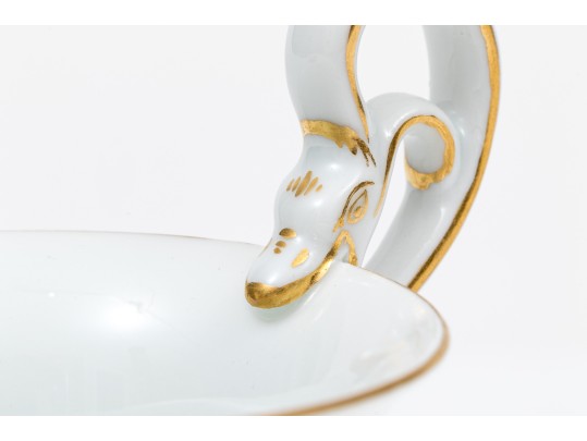 Meissen Lovely Dragon Blue Espresso Cup And Saucer, Gold Rim