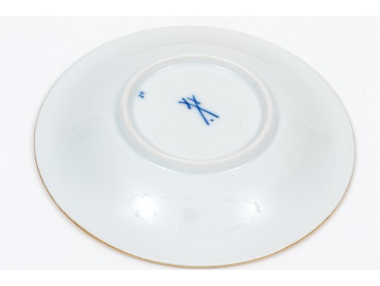 Meissen Lovely Dragon Blue Espresso Cup And Saucer, Gold Rim