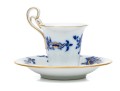 Meissen Lovely Dragon Blue Espresso Cup And Saucer, Gold Rim