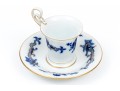 Meissen Lovely Dragon Blue Espresso Cup And Saucer, Gold Rim