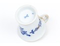 Meissen Lovely Dragon Blue Espresso Cup And Saucer, Gold Rim