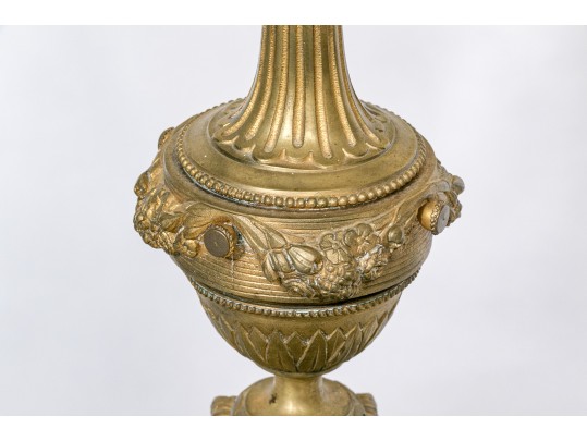 Vintage Pair Of Brass Neoclassical Style Lamps