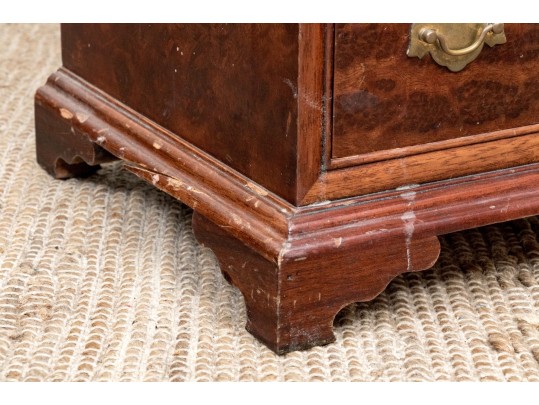 *Antique Diminutive Mahogany Veneered Jewelry Chest