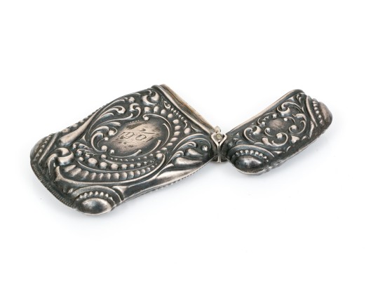 Sterling Silver Beautiful Repousse Antique Match Safe