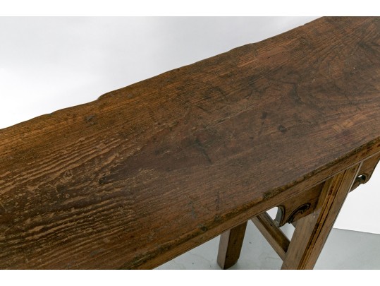 Wonderful Chinese Carved Long Wooden Bench