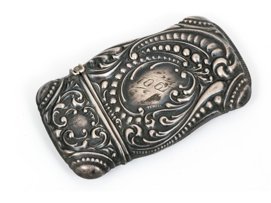 Sterling Silver Beautiful Repousse Antique Match Safe