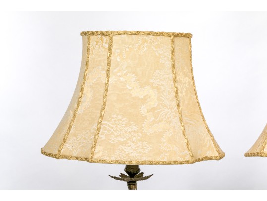 Vintage Pair Of Brass Neoclassical Style Lamps