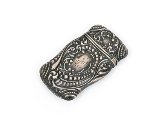 Sterling Silver Beautiful Repousse Antique Match Safe