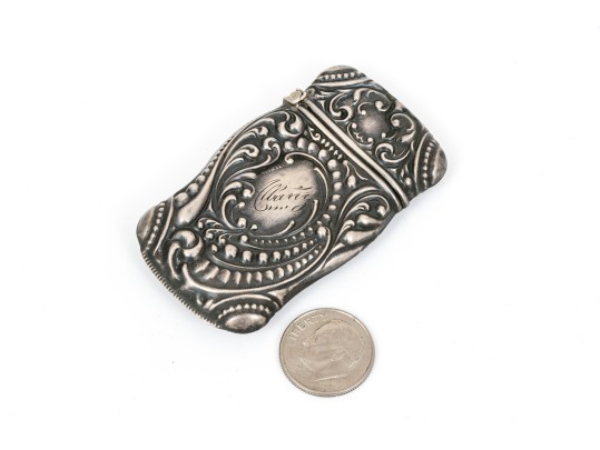 Sterling Silver Beautiful Repousse Antique Match Safe