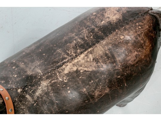 Playful Leather Upholstered Dog Figure