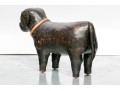 Playful Leather Upholstered Dog Figure
