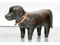 Playful Leather Upholstered Dog Figure